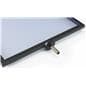 Stanchion label frame with welded screw design