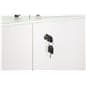 White display cabinet with glass doors and secure storage
