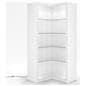 Contemporary display cabinet with L shaped shelves