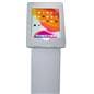 Silver locking iPad tablet floor stand with exposed home button