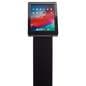 Black rotating standing iPad floor kiosk with internal 4 outlet power strip