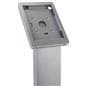Silver rotating standing iPad floor kiosk rotates to portrait or landscape orientation