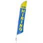 Now Hiring Flag with Blue and Yellow Coloring