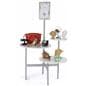 Modern Display Table with Slide-In Sign Holder