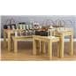Wood Nesting Tables in Use