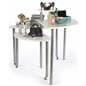 White Rotating Retail Display Table on Wheels