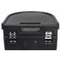 travel case podium stand is easy to move around trade shows