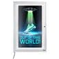 tamper-resistant outdoor bulletin board cases with locking door