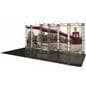 Portable trade show display truss system with 4 black adjustable shelves
