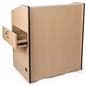 Rolling multimedia podium with locking storage