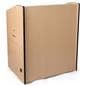 Multimedia podium with locking storage cabinet