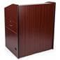 Wide presentation podium with locking cabinet