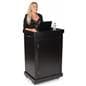 School podium on wheels with wide surface area