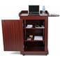 Lecture podium with cabinet and adjustable shelves