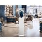 Pedestal display case with acrylic cover in retail store