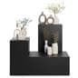 Display pedestal set can be used on its side for even larger display opportunities 