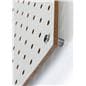 Large white pegboard with silver standoffs