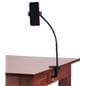 Universal gooseneck phone stand with simple clamp on placement style
