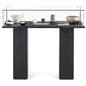 Glass Pedestal Showcase With Tempered Glass Case And Black Veneer MDF Base-Assembly Required
