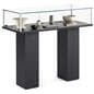 Glass Pedestal Showcase With Tempered Glass Case And Black Veneer MDF Base-Assembly Required