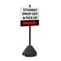 Parking lot sign base with portable design