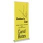 Custom printed paramount retractable banner measures 86 inches tall 