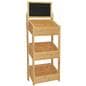 Wood Display Stand with 3 Pine Bins