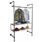 Pipe Outrigger Wall Display Showcasing Clothes and Hats