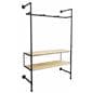 Pipe Outrigger Wall Display with 2 Spokes for Front Faced Hanging Clothes
