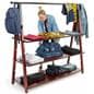 Wooden a frame clothes rail with 8 inch shelf clearance 