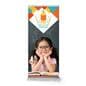 Premium wide base retractable banner stand with full color graphics 