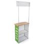 Mobile demo display counter with storage shelving