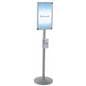 Silver Floor Standing Hand Sanitizer Holder