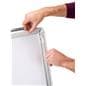 A-frame snap frame clicks open so that ads can be replaced easily