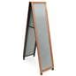 Dual sided A-frame for enticing patrons with sales and promotions