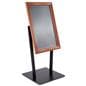 Sophisticated countertop snap frame with faux oak wood finish and black base