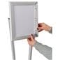 Snap open edges to easily switch out your signs