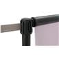 Retractable banner for stanchions with adapters that fits most 2.5" stanchion poles