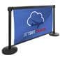Double-sided retractable stanchion barrier made with durable materials