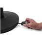 Floor standing digital sign stanchion with a retractable power cord 