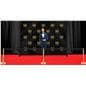 These retractable belt stanchions are 41 inches tall