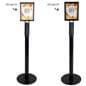 Stanchion with LED sign holder can easily turn on and off 