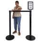Stanchion with LED sign holder has a retractable belt 