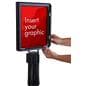 Stanchion with LED sign holder with easy snap frame 