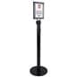 Black stanchion with LED sign holder