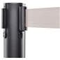 Retractable barrier post with 6' 7" retractable gray belt