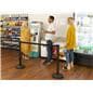 Retractable barrier stanchion with durable and low-cost design