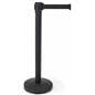 Retractable barrier stanchion with 6.5 foot black nylon belt