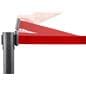 Red retractable belt barrier with an expandable band adaptor
