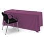 This purple single sided custom table throw has four equal sides